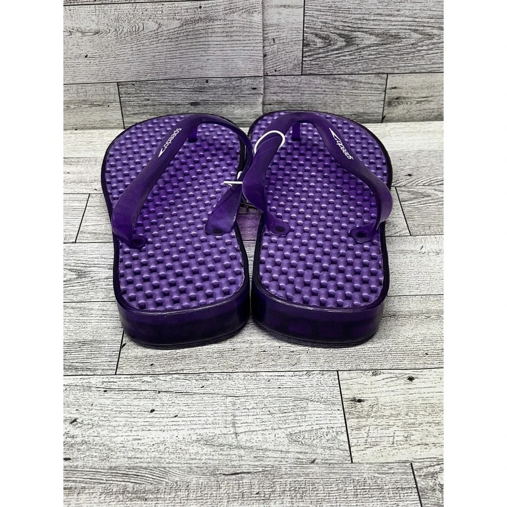 Girls SPEEDO Flip Flops Size M (7-8 Kids) Purple‎ Sport Sandals Shoes Beach